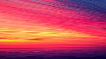 An abstract digital image simulating a vibrant crimson and yellow sunset with stylized wave patterns creating a tranquil yet dynamic scene.