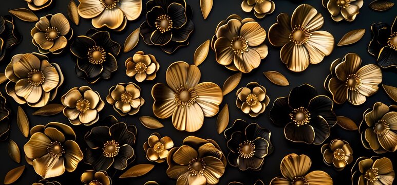 luxury golden flowers pattern