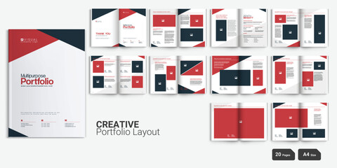 Red Portfolio Design Template Portfolio Layout Architecture and interior portfolio layout design