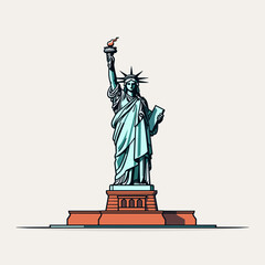 Statue of Liberty. Statue of Liberty hand-drawn comic illustration. Vector doodle style cartoon illustration © B-design