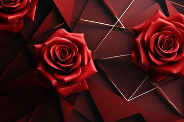 Rose background with geometric shapes and shadows, creating an abstract modern design for corporate or technology-inspired design