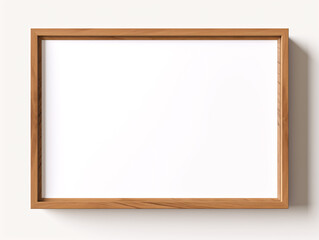 a wooden frame with a white background