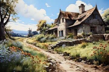 old house in the mountains