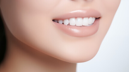 Fototapeta premium close up woman open mouth with white teeth