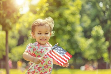 Wide photo of two young children joyfully running along a sandy beach while waving an American flag, capturing a moment of patriotic celebration and carefree youth.
Patriotism, celebration, beach, yo