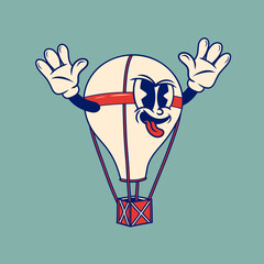 Retro character design of air balloon