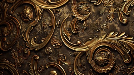 Gold wall pattern close up