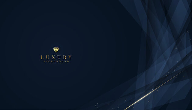 Luxurious dark blue background with sparkling gold and glitter. modern elegant abstract background	