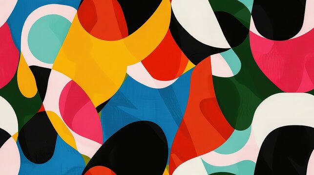 seamless pattern illustration, multicolor free shape fractal background, Generative Ai