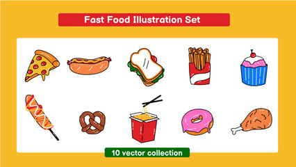 Fast Food Illustration Set