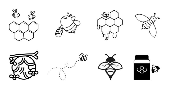 Icon set Bee illustration vector 