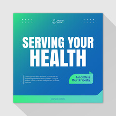 Medical health social media and instagram post template