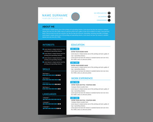 CV template or modern resume and vector design.