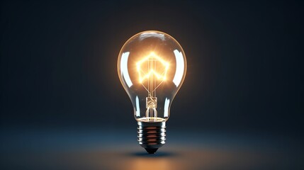 Light Bulb Isolated on Clear Background: Futuristic Concept

