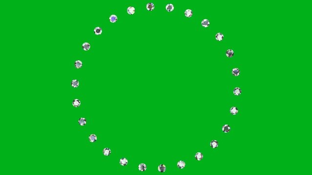 Rotating Diamond Round Green Screen | Diamond Circle Frame Clipart