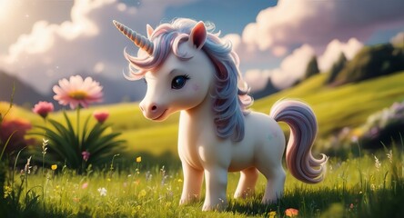 A cute fairy-tale unicorn