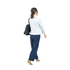 Full body photo of a Caucasian female business person walking. Full body photo PNG with transparent...