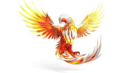Obraz premium Mascot Logo: Phoenix Bird on White Background (8K)