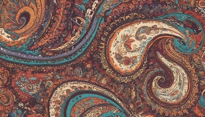 A pattern of swirling paisley for a bohemian and e upscaled 16