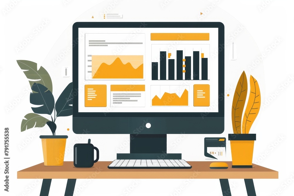 Fototapete A web design with a clean, user-friendly interface, visually appealing elements, and a seamless user experience