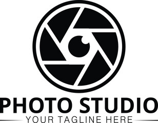 Camera photography studio logo template vector icon