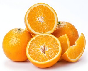 Orange Fruit on White Background - Healthy Citrus Produce for Recipes and Nutrition