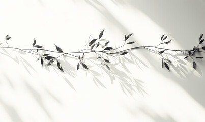 Organic Silhouette Impressions: Ethereal Leaf Shadows Cast on Minimalist Backdrop for Nature-Inspired Designs