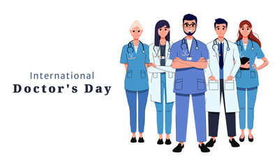 A set of characters from medical doctors and staff. The team is working on the health of people and animals. Veterinarian, doctor, nurse, surgeon. Protection. Medicine and hospital. Uniform. Treatment