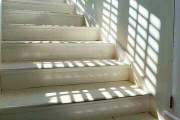 View of stairs with daylight shadows