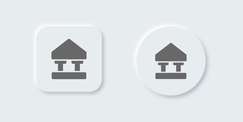 Bank solid icon in neomorphic design style. Finance signs vector illustration.