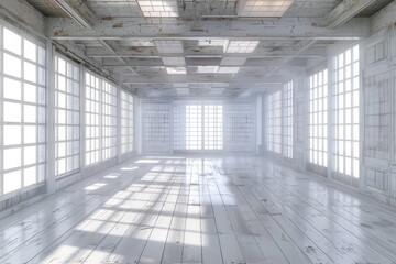 white Empty wooden room, Cleaning japan room interior, 3D rendering - obrazy, fototapety, plakaty