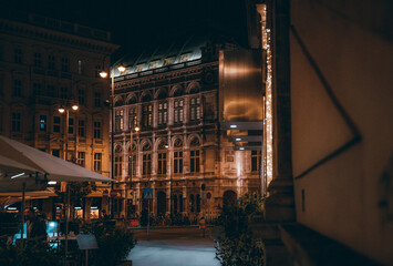 vienna opera at night