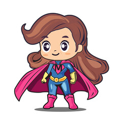 Vector file-cartoon of a heroic mother figure, celebrating Mother's Day 