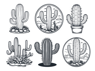 Cactus set, vector illustration
