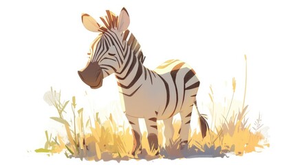Naklejka premium Depiction of a comical zebra cartoon