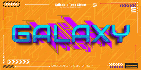 Galaxy editable text effect in modern cyber trend style