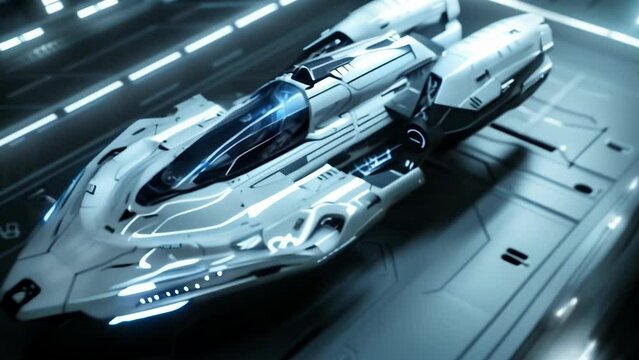 a scifi themed car decal with a spaceship and futuristic font. .