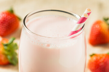 Healthy Pink Strawberry Milk