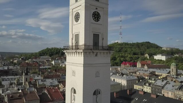 Aerial view of Lviv cityscape, Western Ukraine.