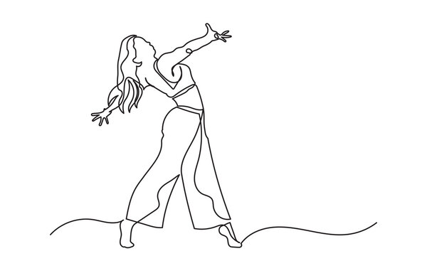 recommend clip art: single line drawing of a woman ballet dancer.ballet Ballerina continuous line art drawing.Ballet Dancer ballerina. Vector Illustration.
                    
