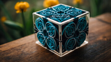 Summer bouquet with chamomiles and calendula in a glass jar on the table of a country house
