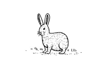 Vintage Rabbit Sketch: Hand-Drawn Vector Illustration, Easter Bunny.