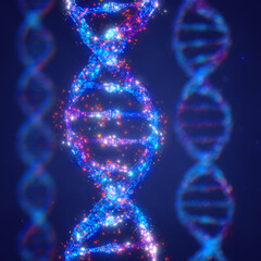 Recombinant DNA technology. Combining (splicing) DNA molecules in order to create a hybrid DNA from different species or to create new genes with new functions. Double helix DNA molecules. - 791779349
