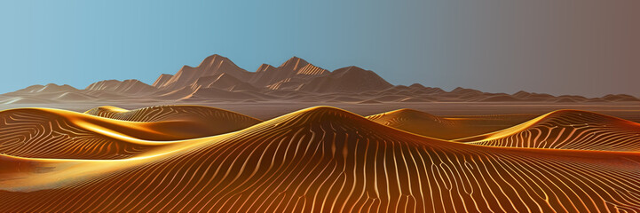 surreal calming golden desert landscape	