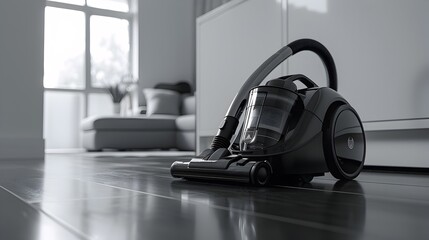 Fototapeta premium Minimalist Style Thoroughly Cleaning a Vacuum Canister and Filters for Peak Performance