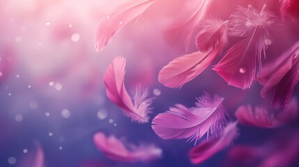 copyspace of pastel color feathers background. banner