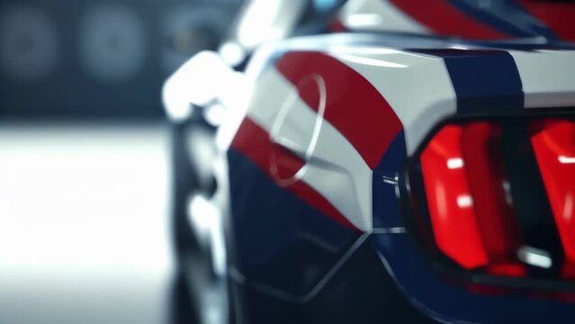 a patriotic car decal featuring the flag of a fictional country. .