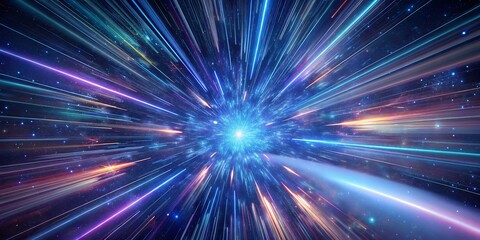 Naklejka premium Quantum Leap: Hyperspace at Light’s Edge