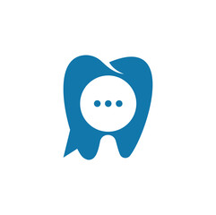 Modern dental chat logo design. Dental consulting icon.