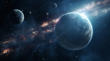Planets in Space Galaxy: 8K Photorealistic Ultra HD

 - obrazy, fototapety, plakaty